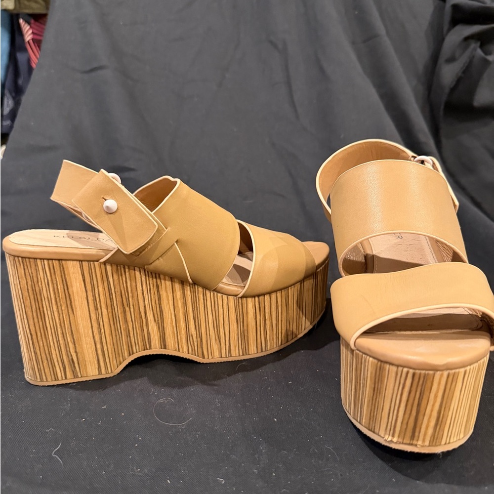 Kelsi Dagger Camel Platform Sandals